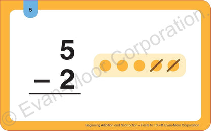 Evan-Moor® Learning Line Flashcards: Addition and Subtraction Facts to 10, Grade 1+ (Age 5+)