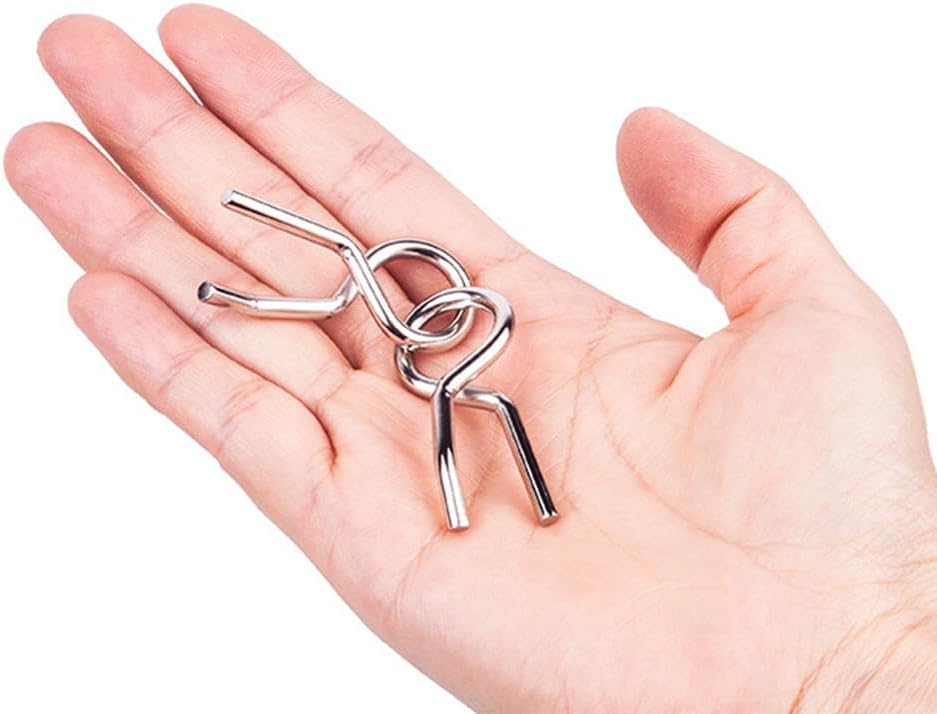 Mobestech Iq Puzzle Set 16 Pieces Brain Teaser Metal Wire Disentanglement Puzzles Educational Intelligence Game Toy for Kids and Adults