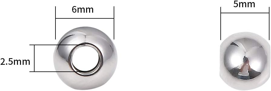 BEADIA Stainless Steel Spacer Beads 3x2.5mm Round Loose Charm Caps Beads for DIY Jewelry Making 100pcs with 1mm Hole