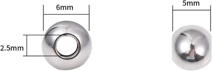BEADIA Stainless Steel Spacer Beads 3x2.5mm Round Loose Charm Caps Beads for DIY Jewelry Making 100pcs with 1mm Hole