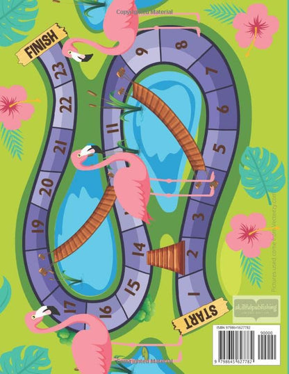 Handwriting Practice with Flamingos with Board Game on cover: Blank Lined Worksheets for Individual Trainings