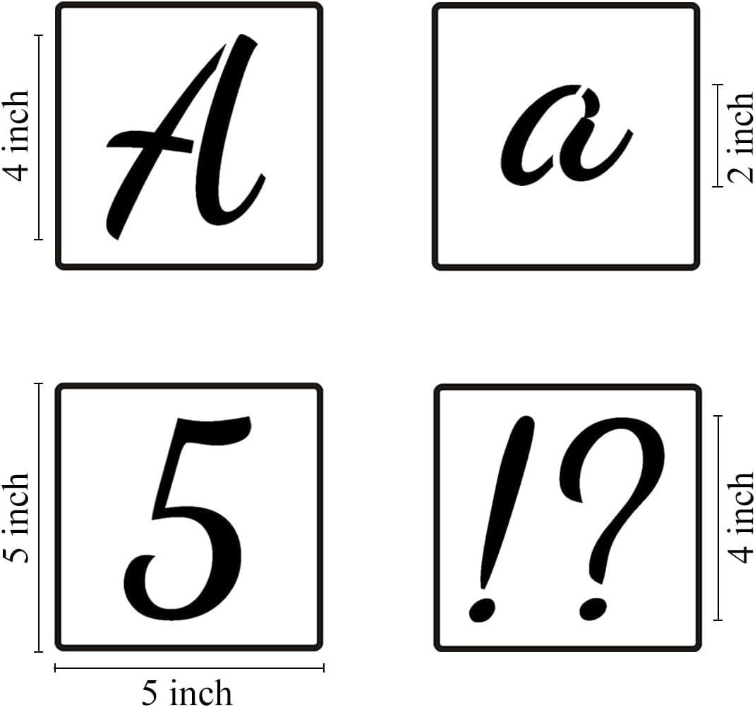6 Inch Alphabet Letter Stencils for Painting - 70 Pack Letters and Numbers Stencil Templates with Signs for Painting on Wood, Reusable Number and Letter Stencils for Chalkboard Wood Signs & Wall Art