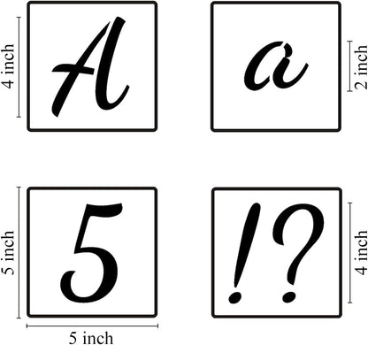 6 Inch Alphabet Letter Stencils for Painting - 70 Pack Letters and Numbers Stencil Templates with Signs for Painting on Wood, Reusable Number and Letter Stencils for Chalkboard Wood Signs & Wall Art