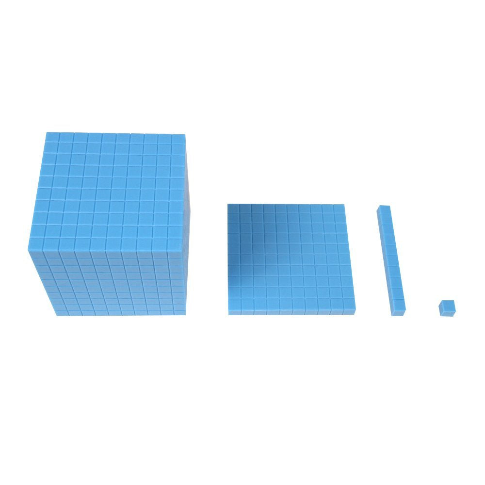 hand2mind Blue Plastic Base Ten Blocks Complete Set, Place Value Blocks, Counting Cubes for Kids Math, Base Ten Blocks Classroom Set, Math Blocks Kindergarten, Base 10 Math Manipulatives (Set of 644)
