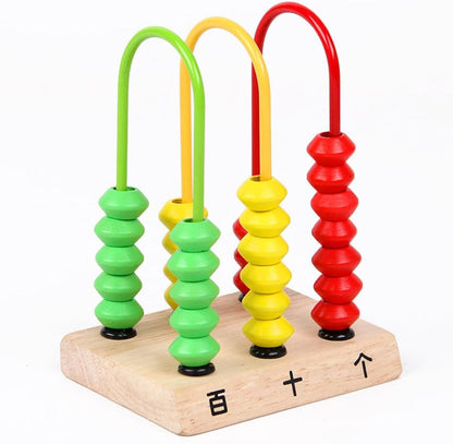 Montessori 3-Row Wooden Abacus for Kids, Math Manipulative Counter for 1St Grade