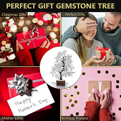 ANAYA AGATE 7 Chakra Healing Crystal Tree of Life Kit, Bracelet, Pendant, Necklace, Feng Shui Money Bonsai Tree, Positive Energy for Women, Mom, Sister and Housewarming Decoration