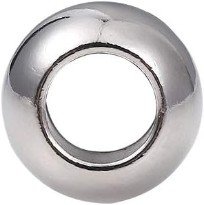 BEADIA Stainless Steel Spacer Beads 3x2.5mm Round Loose Charm Caps Beads for DIY Jewelry Making 100pcs with 1mm Hole