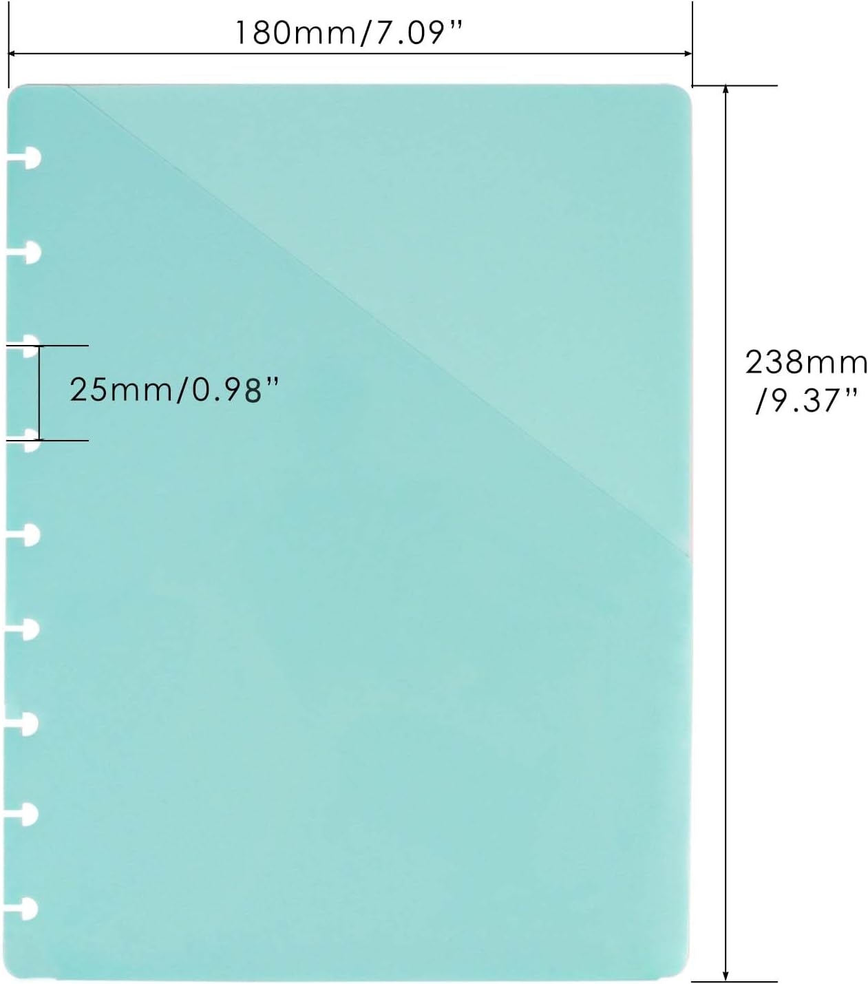 Discbound Dividers with Pockets 7x9.25'' Classic Size Discbound Notebook Divider 9 Disc Bound Planner Inserts Pocket 10pcs Plastic Index Dividers for Planner Folder Office