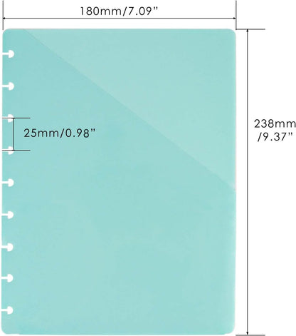 Discbound Dividers with Pockets 7x9.25'' Classic Size Discbound Notebook Divider 9 Disc Bound Planner Inserts Pocket 10pcs Plastic Index Dividers for Planner Folder Office