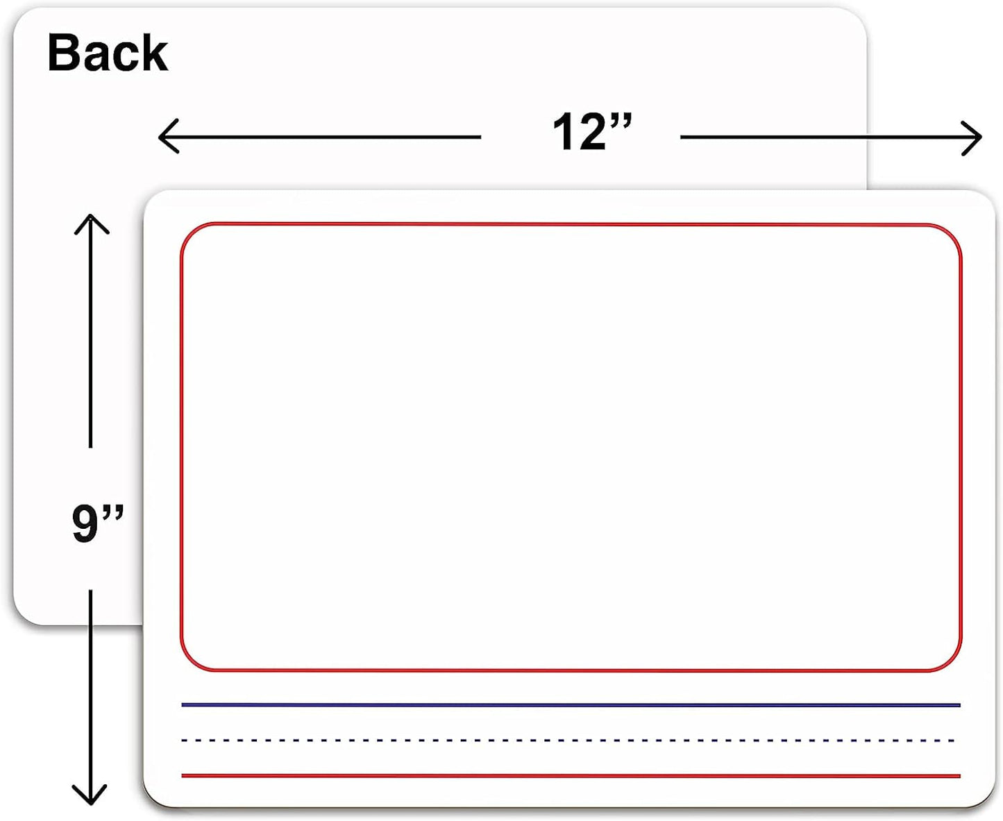 Scribbledo Double Sided Whiteboard Lined Dry Erase Board for Kids Ruled Writing Board Handwriting Practice Small White 9x12 Dry Erase Board with Lines Education Teacher Supplies
