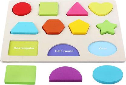 QZMTOY Wooden Puzzles for Toddlers, Wooden Alphabet Number Shape Puzzles Toddler Learning Puzzle Toys for Kids, 3 in 1 Puzzle for Toddlers, Age 3+ (Set of 3)