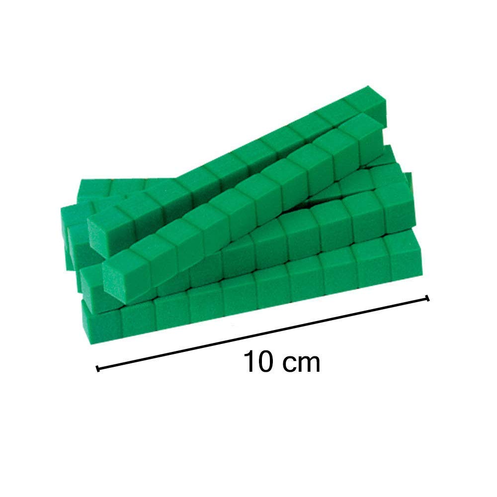 hand2mind Blue Plastic Base Ten Blocks Rods Set, Place Value Blocks, Counting Cubes, Base 10 Math Manipulatives, Teacher Supplies for Math Classroom, Montessori Math Materials (Set of 50)