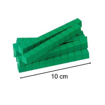 hand2mind Blue Plastic Base Ten Blocks Rods Set, Place Value Blocks, Counting Cubes, Base 10 Math Manipulatives, Teacher Supplies for Math Classroom, Montessori Math Materials (Set of 50)