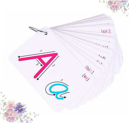 Vaguelly 2 Sets Colorful Double-Sided English Letter Cards Educational Spelling Flashcards for Boys and Classroom Learning Portable Vocabulary Building