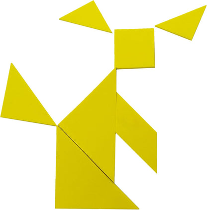 Yellow Tangram Puzzle - Educational, Logic Puzzle, and Maths Game for Kids and Adults - Pack of 5