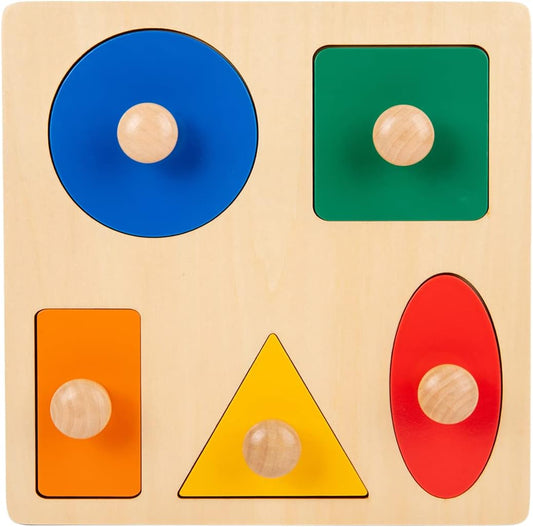Montessori Wooden Circle Puzzle with Knob,Montessori Toys for 12-18 Months-Mirror Peekaboo Peg Board with 32 Cards for 8 Life Cycles,First Baby Puzzle for Toddlers 1-3,Wooden Preschool Learning Toys