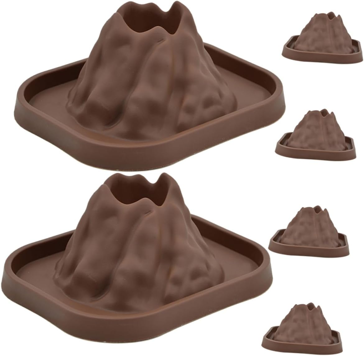 6Pcs Educational Volcano Models DIY Science Craft Kit with Realistic Eruption Base Compact Volcano Mold for Experiment and Manual Dexterity Development