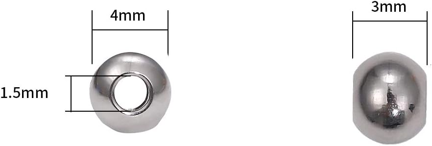 BEADIA Stainless Steel Spacer Beads 3x2.5mm Round Loose Charm Caps Beads for DIY Jewelry Making 100pcs with 1mm Hole