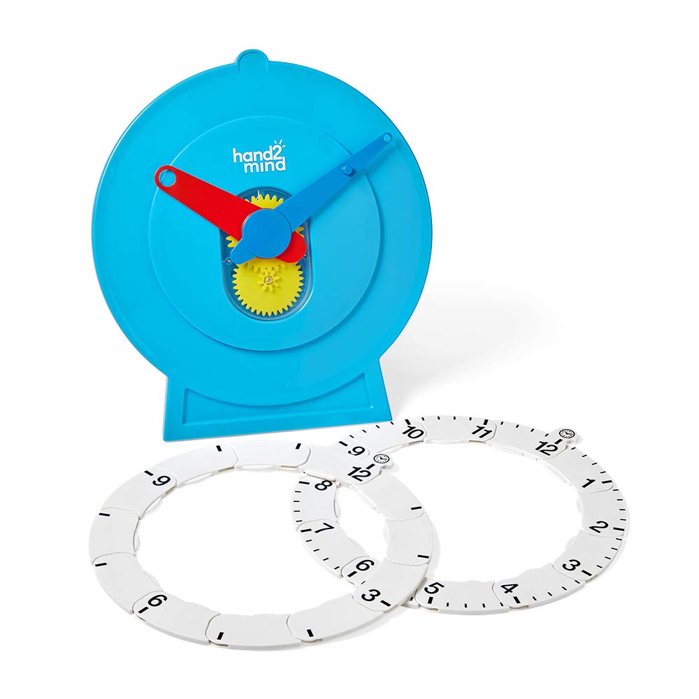 hand2mind Advanced NumberLine Clock, Learn to Tell Time, Analog Clock for Kids Learning, Number Line for Kids, Teaching to Tell Time, Math Manipulatives (Set of 1)