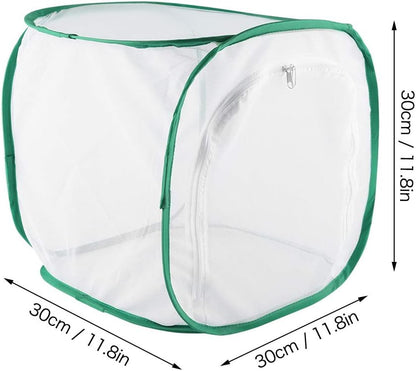 Foldable Butterfly Cage, Large Portable Ventilated Butterfly House Breeding Cage Butterfly Growing Kit 40 * 40 * 60cm for Farm Breeding (40 * 40 * 60cm)
