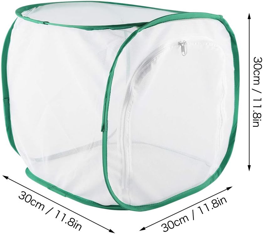 Foldable Butterfly Habitat, Butterfly Cage for Caterpillars, Create Farm, Enclosure for Breeding Soldier Fly, Dragonfly, or Housefly for Chicken and Reptile Feed (30 * 30 * 30cm)