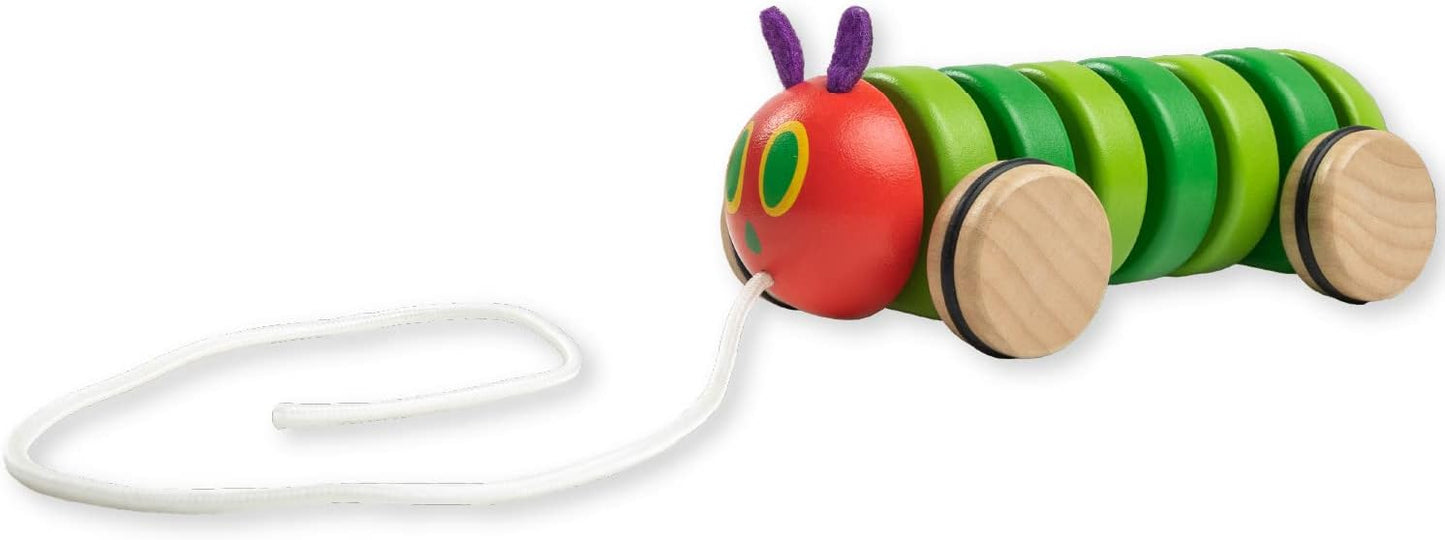 Kids Preferred World of Eric Carle The Very Hungry Caterpillar Wooden Pull Toy Classic Pull Toy Shaped Like The Very Hungry Caterpillar for Toddlers and Kids