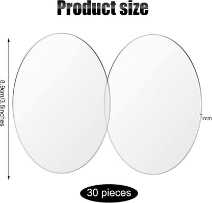 Jetec 30 Pcs 4 Inch Acrylic Circle Blanks Clear Disc Round Transparent Acrylic Coasters Ornament Blanks Miniature Bases for Crafts Christmas Ornament DIY Art Projects Supplies