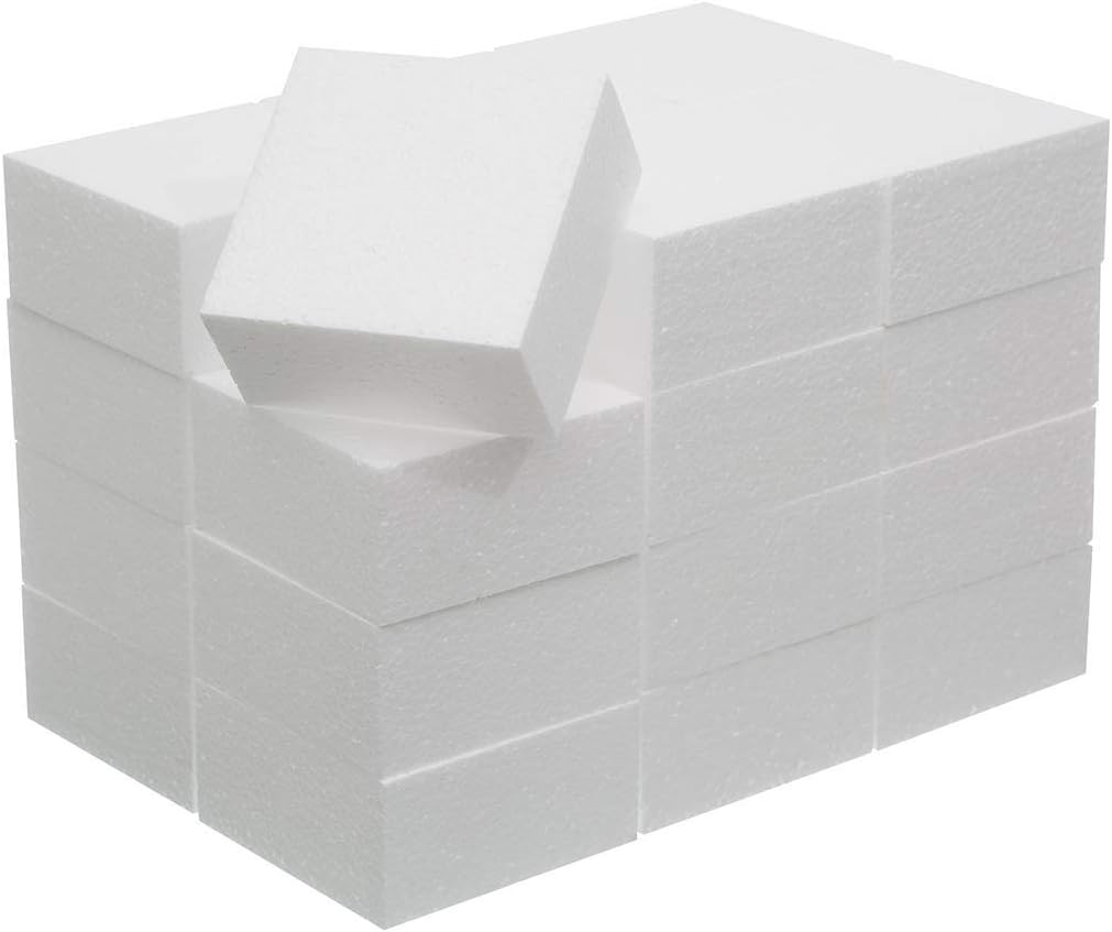 Crafare Craft Foam Blocks 10X10X4 Inch Polystyrene Squares Foam Block for Crafting for Arts School Projects Sculptures Floral Arrangements Modeling and Centerpieces