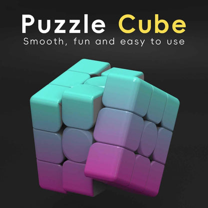 Gradient 3x3 Speed Cube, UV Printing Cube Magic Cube Educational Puzzles Toys for Kids,Beginners and Adults (Stickerless) Blue-PIink-Blue