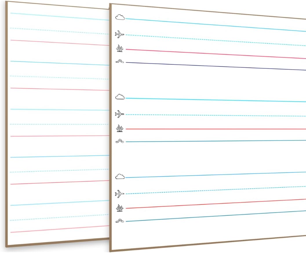 STEPUP Double Sided Whiteboard Lined Dry Erase Boards for Kids Ruled Writing Board Kindergarten Handwriting Practice Small White Boards Dry Erase Board 9x12 Dry Erase Board with Lines
