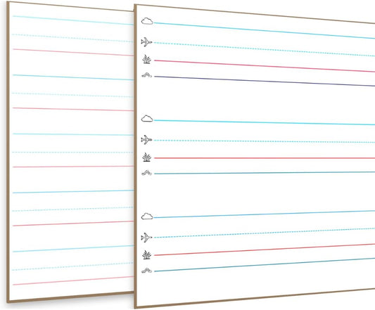 STEPUP Double Sided Whiteboard Lined Dry Erase Boards for Kids Ruled Writing Board Kindergarten Handwriting Practice Small White Boards Dry Erase Board 9x12 Dry Erase Board with Lines