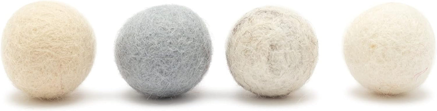 Glaciart One Felt Wool Balls, Felt Pom Poms (40 Pieces) 2 Centimeters - 0.8 Inch, Handmade Felted Green Colors - Bulk Small Puff for Felting and Garland