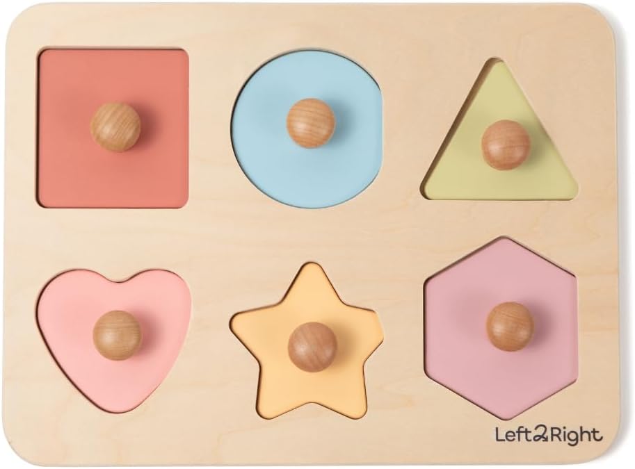 LEFT2RIGHT Wooden Puzzle for Toddlers 1-3 | Montessori Puzzle for 2 Year Old | Best Educational Puzzle for Motor Skills & Sensory Learning | Wooden Peg Puzzles for Toddlers 1-3 Transportation Edition