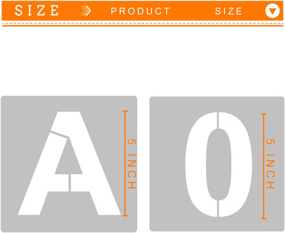 36PCS Letter Stencils 1 inch Reusable Plastic, Small Alphabet and Number Stencils for Painting on Wood, Wall, Fabric, Tracing, Rock, Chalkboard, Signage