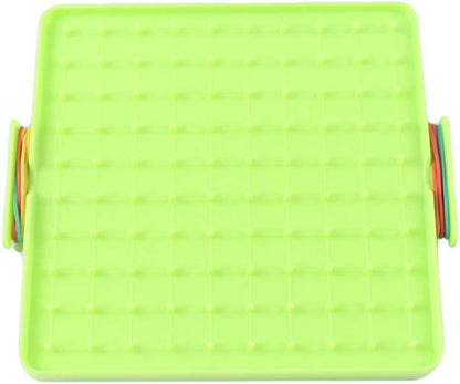 Cuteam Nail Board, 16x16cm Double Sided Geoboard Nails Peg Board Elastic Bands Kids Teaching Aids