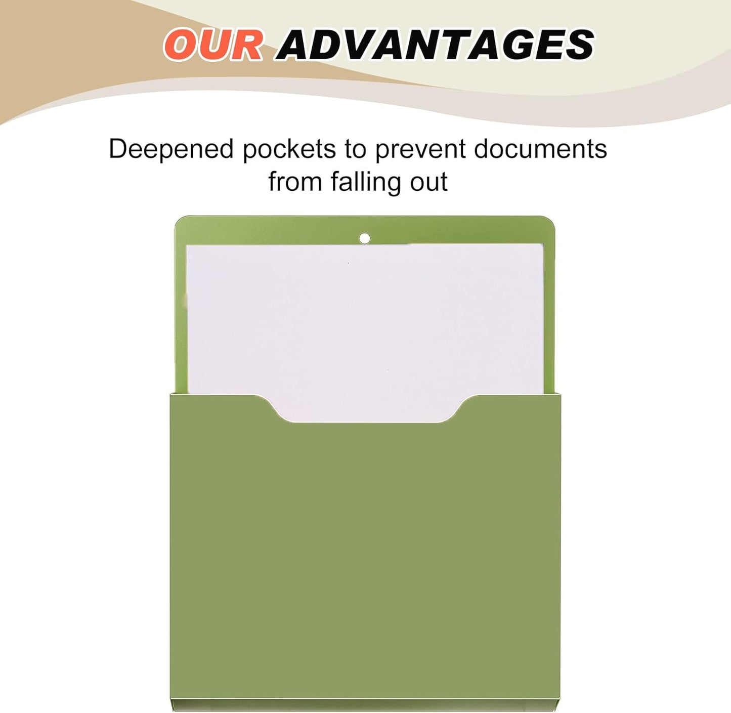 Fuutreo 6 Pcs Magnetic Wall File Organizer Magnetic Wall File Holder Refrigerator Magazine Holder for Mail Letters Paper(Aqua Green,Vertical-large)