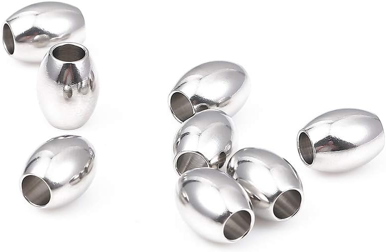 BEADIA Stainless Steel Spacer Beads 3x2.5mm Round Loose Charm Caps Beads for DIY Jewelry Making 100pcs with 1mm Hole