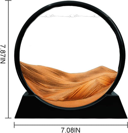 Muyan Moving Sand Art Picture Sandscapes in Motion Round Glass 3D Deep Sea Sand Art for Adult Kid Large Desktop Art Toys (Purple, 7 Inch)