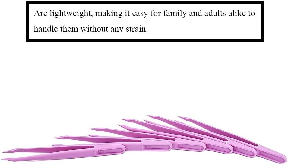 15 Pieces Blue Plastic Tweezers 3.14 Inch Craft Tweezers Forceps Thickened Plastic Sturdy Fine Motor Skill Learning for Perler Beads Jewelry Making Family Classroom School Ckyleole