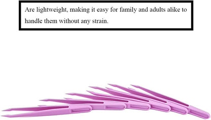 15 Pieces Blue Plastic Tweezers 3.14 Inch Craft Tweezers Forceps Thickened Plastic Sturdy Fine Motor Skill Learning for Perler Beads Jewelry Making Family Classroom School Ckyleole