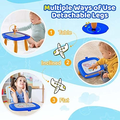 Kikidex Magnetic Drawing Board, Toddler Girl Toys for 1-3 Year Old, Doodle Board Pad Learning and Educational Toys for 1 2 3 Year Old Baby Kids Birthday Gift (Light Blue)