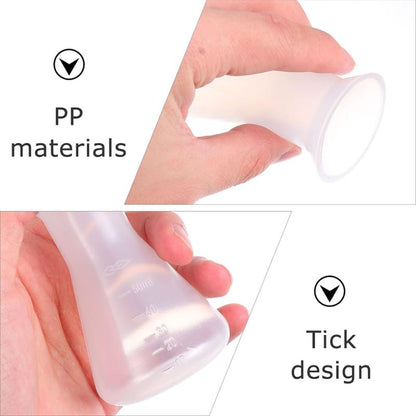 ULTECHNOVO 18 Pcs 50Ml Plastic Conical Flasks Set Graduated Transparent Polypropylene Erlenmeyer Flasks with Cover for School Science Experiments and Laboratory Use Stable Base Design