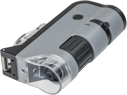 Carson MicroFlip 100x-250x, LED UV Pocket Microscope with Smartphone Clip, STEM Education (MP-250)