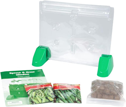 Educational Insights Sprout & Grow Window - See-Through Sprouts Growing Kit, Kids Gardening Set, Kid-Friendly Science Kits, Root Viewer, Gardening Kit for Kids, Indoor Classroom Planter, Ages 5+