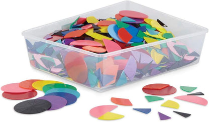 hand2mind Plastic Rainbow Fraction Circles, Circle Manipulatives, Fraction Tools for Kids, Math School Supplies, Montessori Math Materials, Classroom Math Manipulatives 4th Grade (15 Sets of 51)