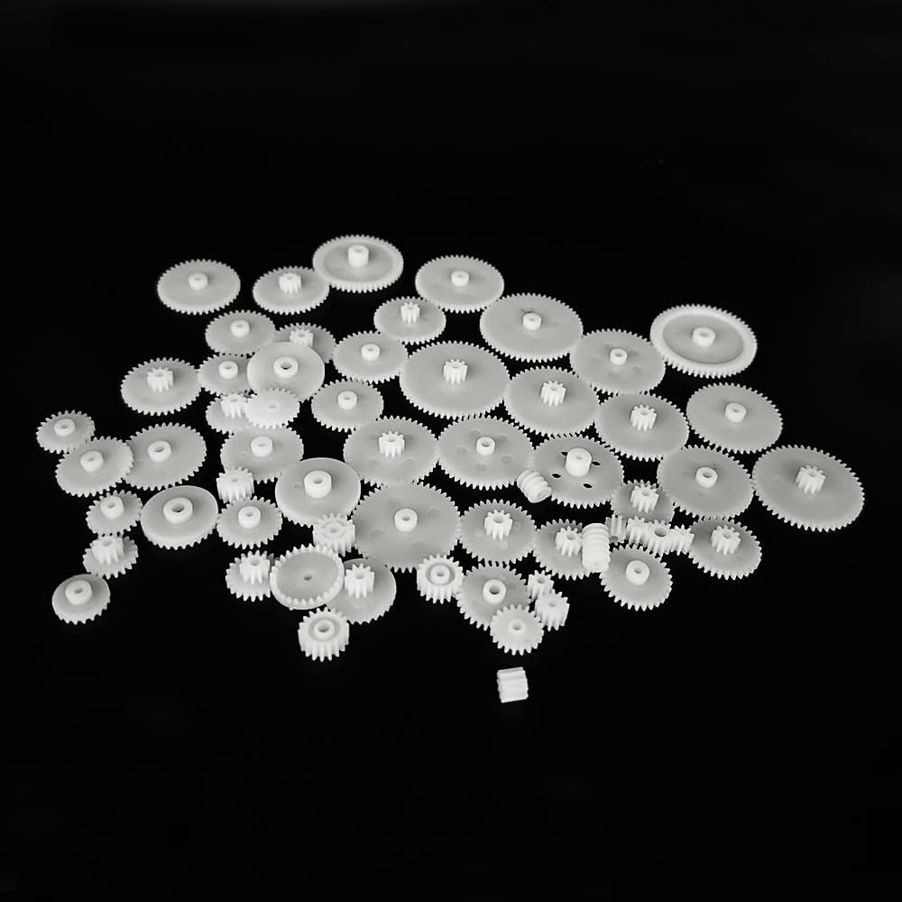 58PCS Small Gears Set Plastic Gears Module 0.5 for DC Motor DIY Model Toys RC Car Robot