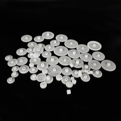 58PCS Small Gears Set Plastic Gears Module 0.5 for DC Motor DIY Model Toys RC Car Robot