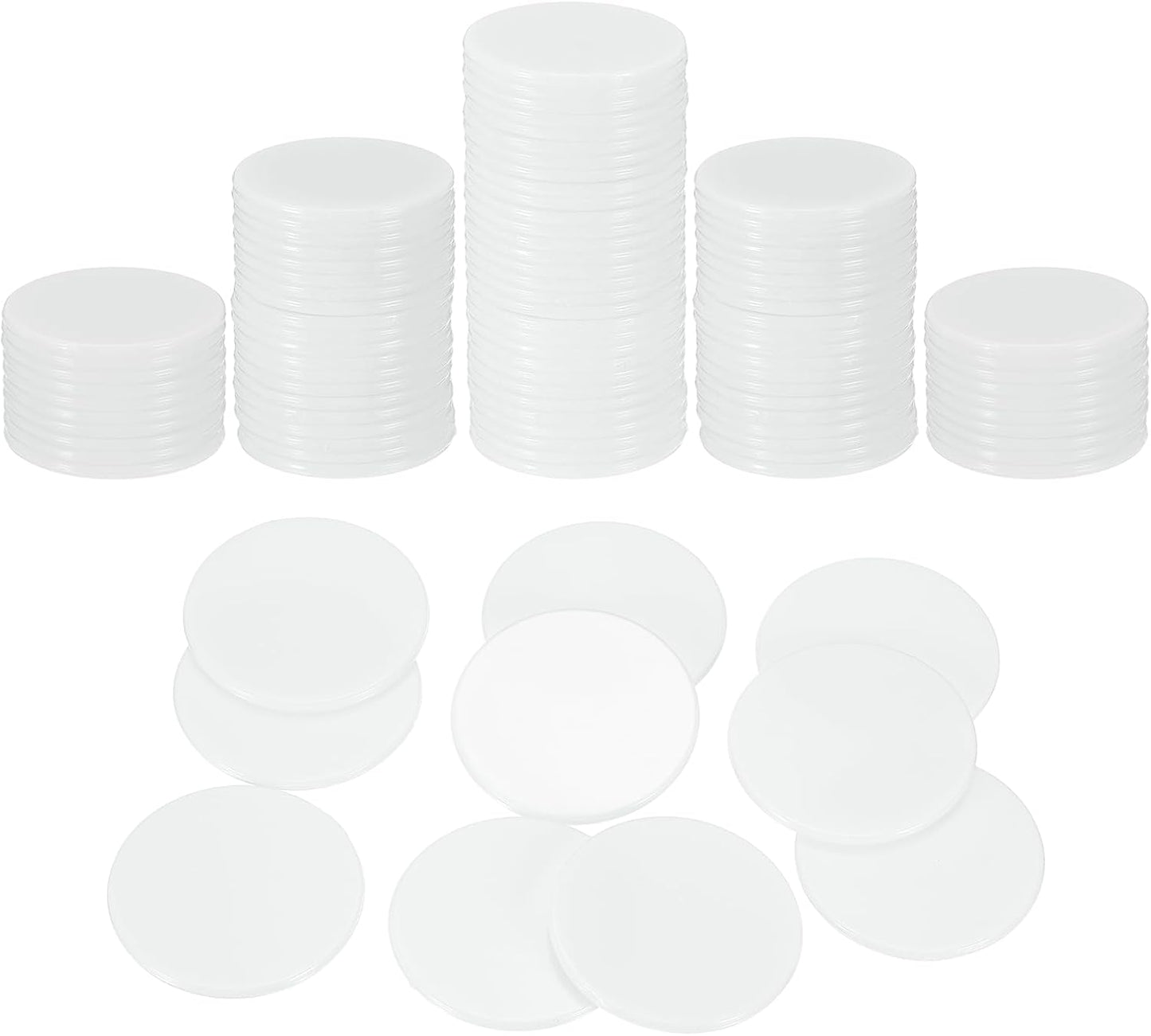 uxcell 120Pcs 1 Inch Poker Chips, Plastic Bingo Chips Learning Counters Counting Counters Disks Markers Opaque Game Tokens for Game Play Math Counting, Pink, Flat