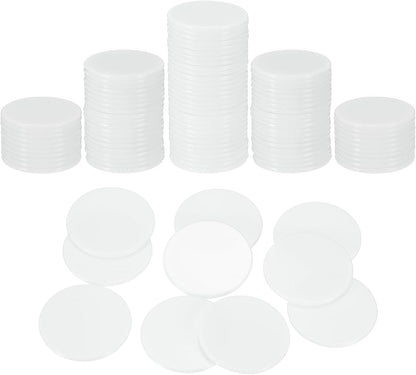 uxcell 100Pcs 1 Inch Poker Chips, Plastic Bingo Chips Learning Counters Counting Counters Disks Markers Opaque Game Tokens for Game Play Math Counting, Purple, Flat