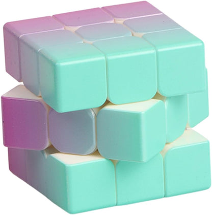 Gradient 3x3 Speed Cube, UV Printing Cube Magic Cube Educational Puzzles Toys for Kids,Beginners and Adults (Stickerless) Blue-PIink-Blue